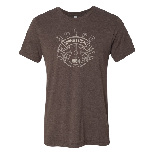 Support Local Music - Lightning Bolt Fist Tee (Brown)