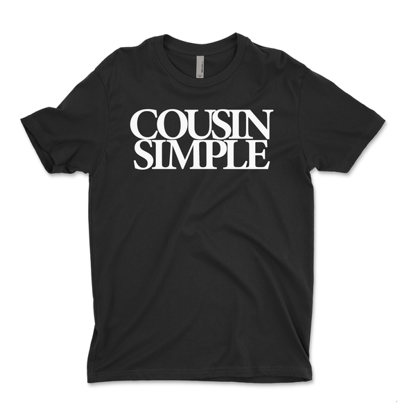 Cousin Simple - Black Logo Tee