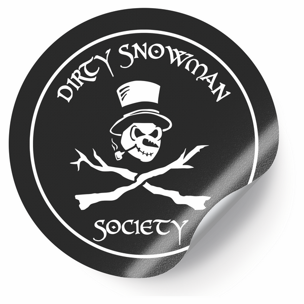 Dirty Snowman Society - Skull and Crossbones Circle Sticker