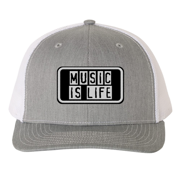 Support Local Music - Music Is Life Trucker Hat - Grey