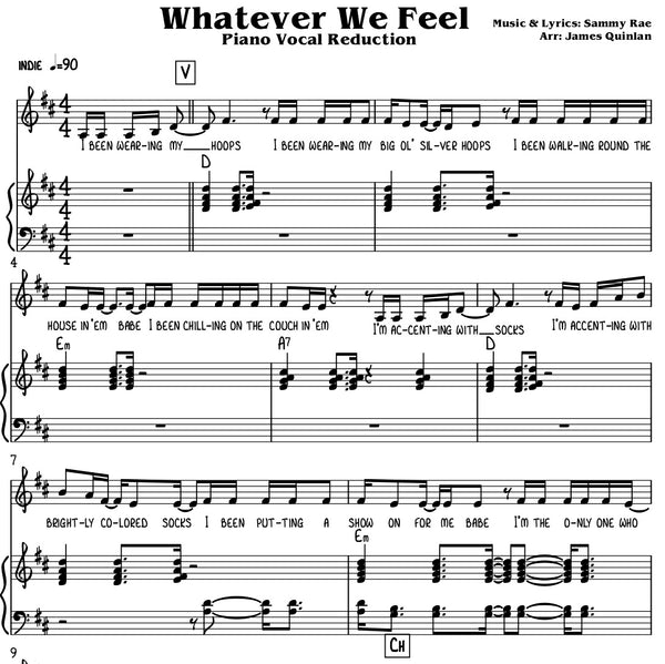 Sammy Rae - Whatever We Feel Transcription Download