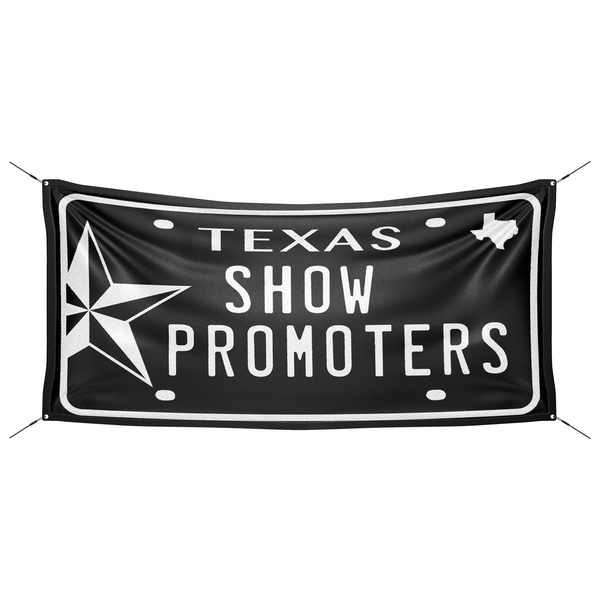 Throwback Texas Show Promoters License Plate Banner