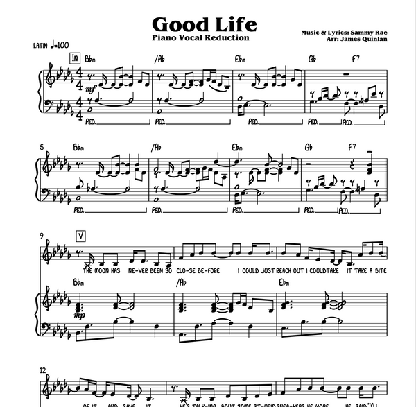 Sammy Rae - Good Life Full Band Arrangement