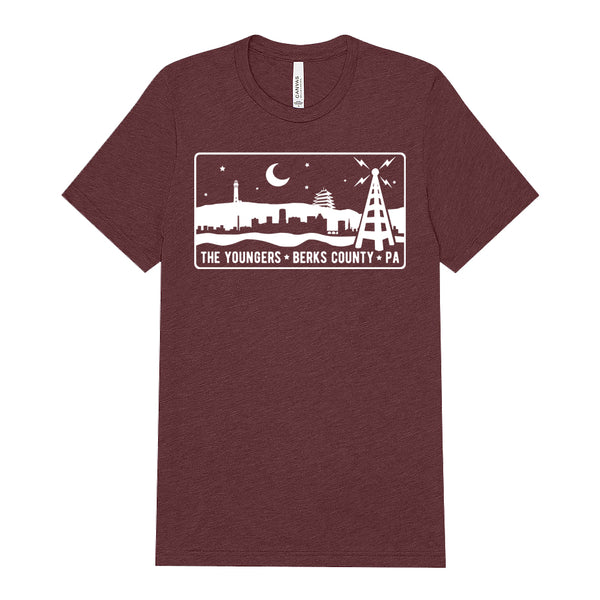 The Youngers - Skyline Tee (Maroon Heather)