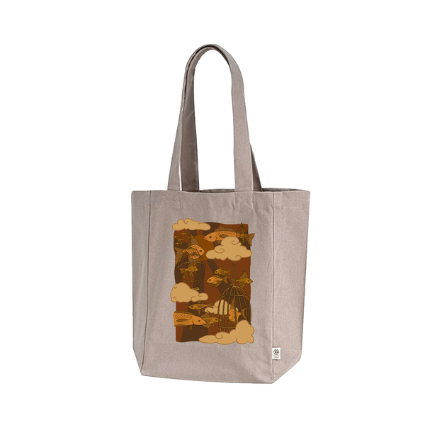 Fish in a Birdcage - Recycled Cotton Tote Bag (PRESALE 01/31/25)