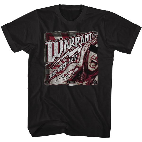 Warrant - Louder Harder Faster Cover Tee