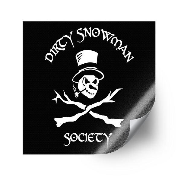 Dirty Snowman Society - Skull and Crossbones Square Sticker