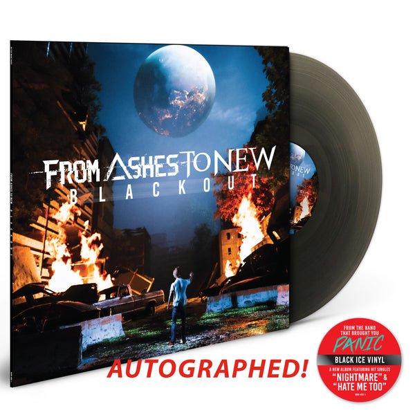 From Ashes To New Autographed Blackout Vinyl Black Ice Bandwear From Ashes To New Autographed Blackout Vinyl Black Ice Bandwear