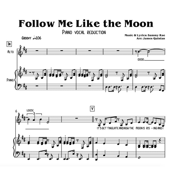 Sammy Rae - Follow Me Like The Moon Transcription Download