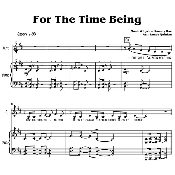 Sammy Rae - For The Time Being Transcription Download