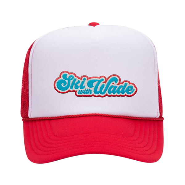 Ski With Wade - Red and White Trucker Hat