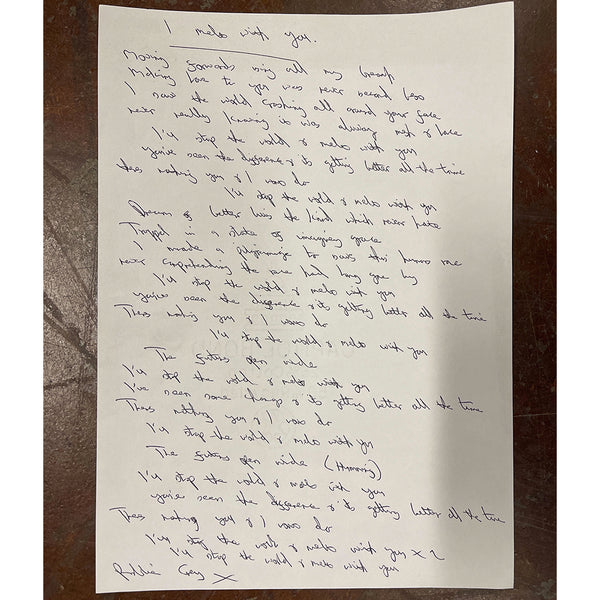 Modern English - Autographed I Melt With You Handwritten Lyrics