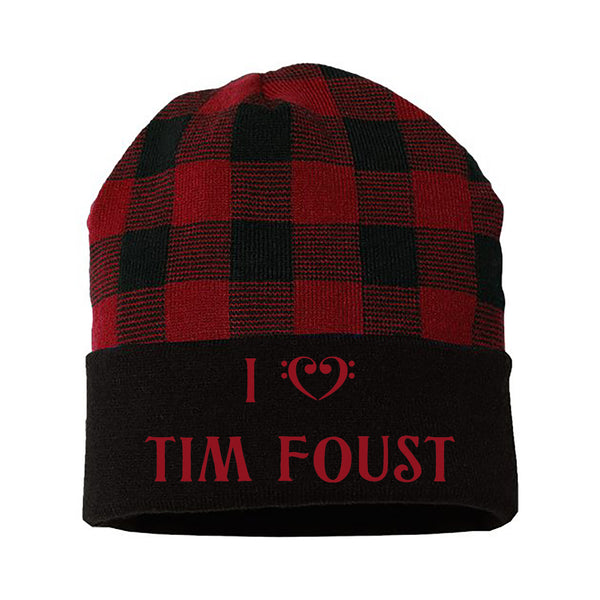 Tim Foust - I Love Tim Foust Plaid Beanie