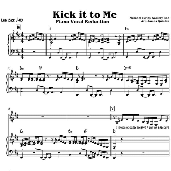Sammy Rae - Kick It To Me Transcription Download