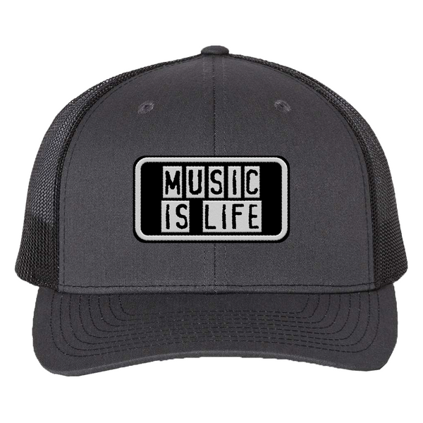 Support Local Music - Music Is Life Trucker Hat - Charcoal