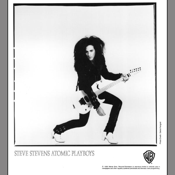 Steve Stevens - Vintage Standing With White Guitar Photo