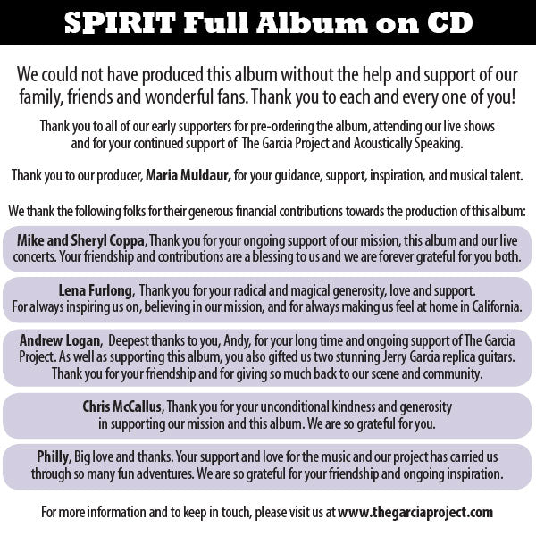 The Garcia Project - Spirit Bundle Special (CD, Poster, Sticker)