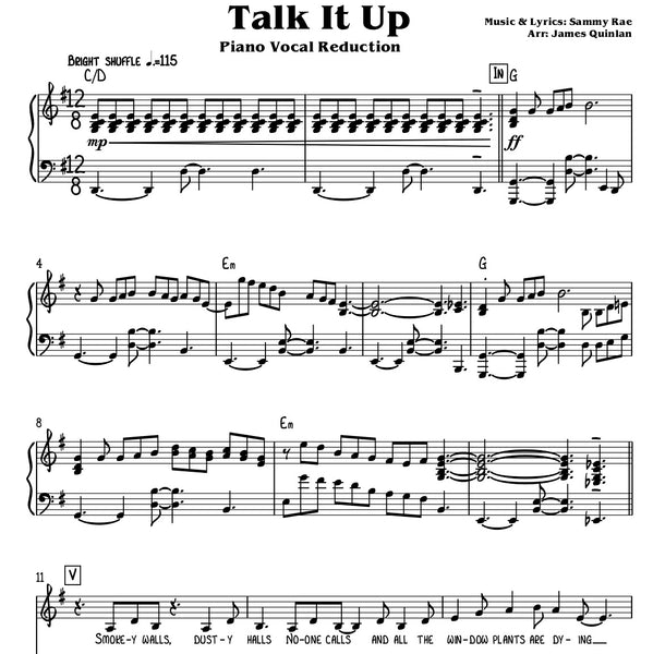 Sammy Rae - Talk It Up Transcription Download