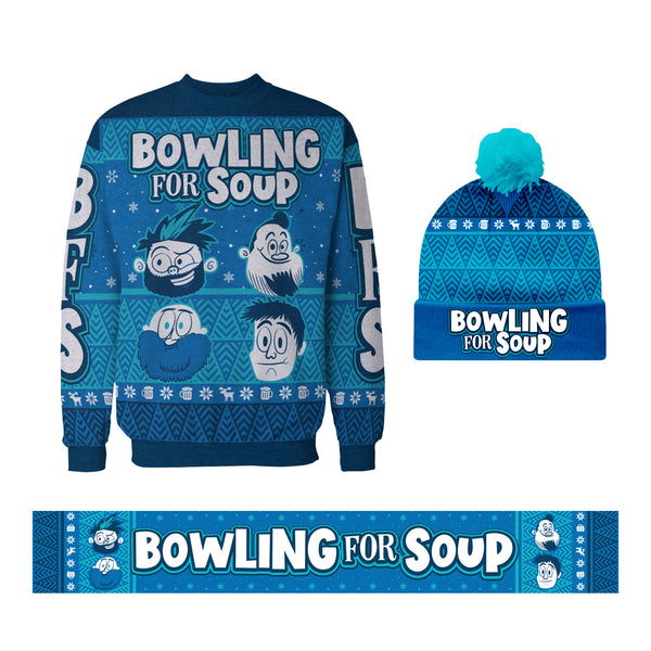Bowling For Soup - Winter Beanie + Sweater + Scarf Bundle
