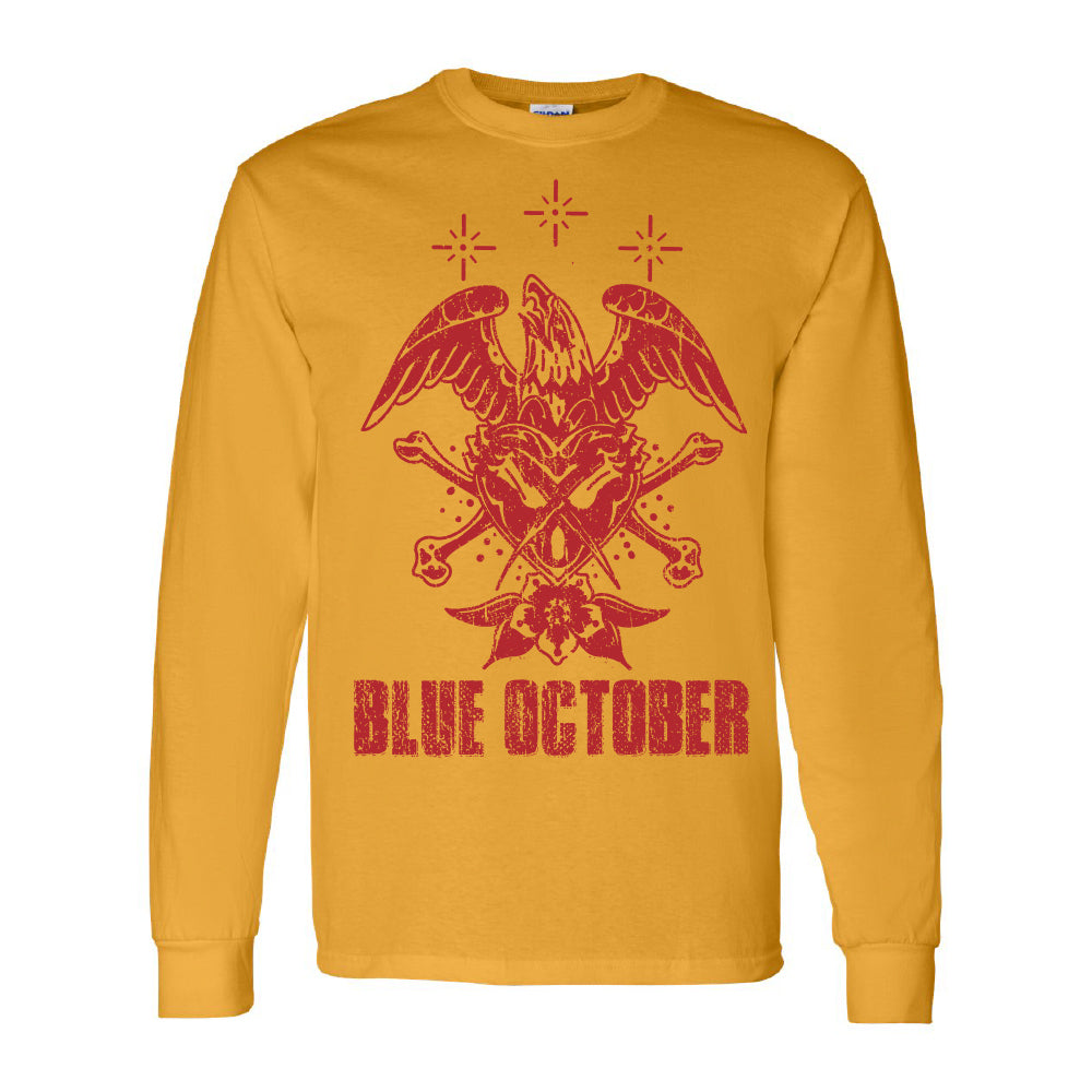 Blue October Heart X Eagle Long Sleeve Tee Bandwear blue-october-heart-x-eagle-long-sleeve-tee-bandwear