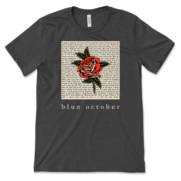 Blue October - Rose Lyric Tee (Heather Grey)
