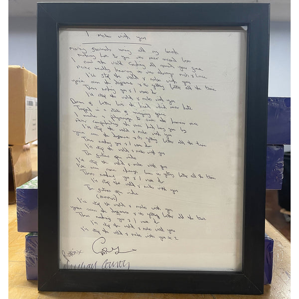 Modern English - Handwritten Signed and Framed Lyrics to I Melt With You