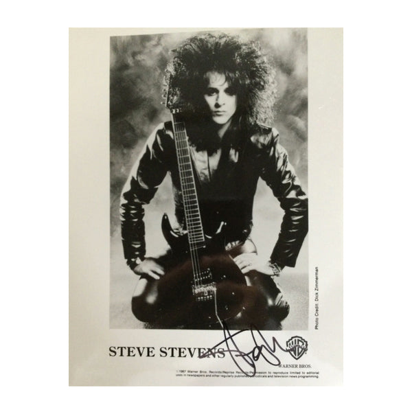 Steve Stevens - Vintage Kneeling Black with Black Guitar Photo