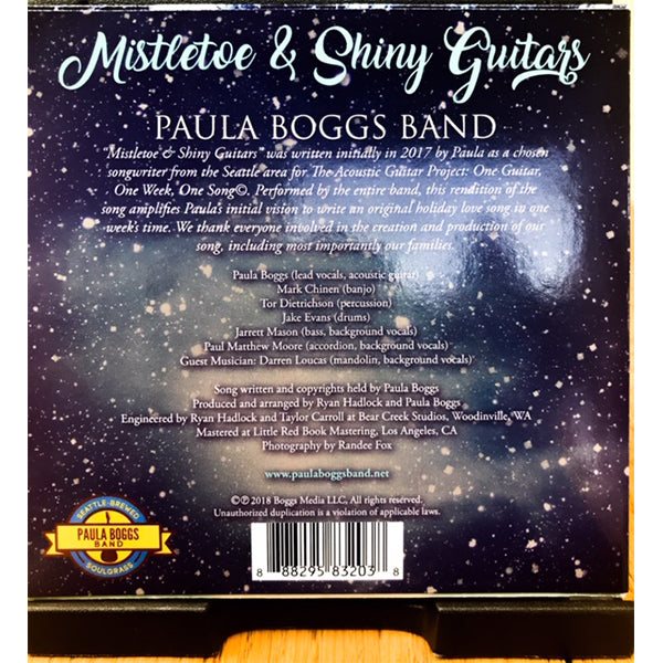 Paula Boggs Band - Limited Edition Autographed Mistletoe & Shiny Guitars Single