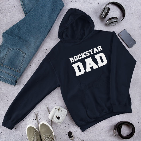 Rockstar Dad - Navy Logo Hoodie