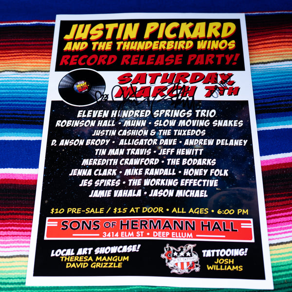 Justin Pickard - Signed Record Release Poster
